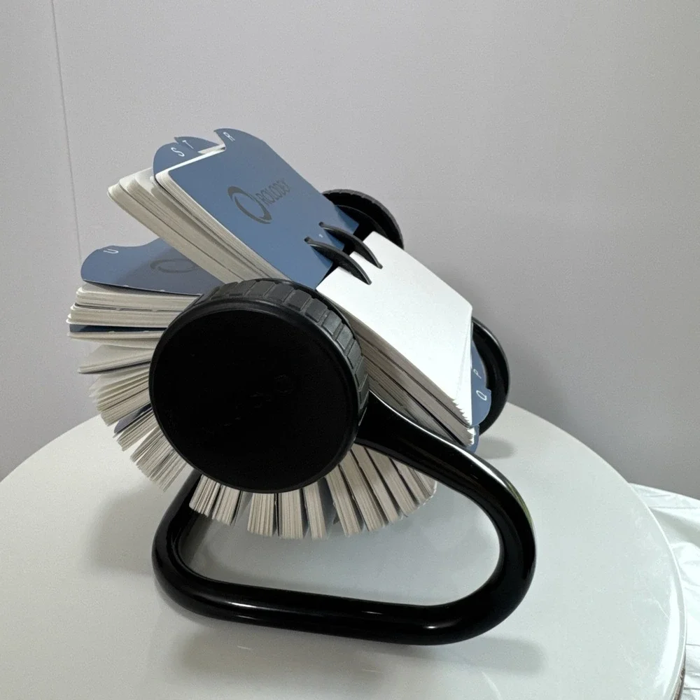 Rolodex Open Rotary Card File Desktop Business Address Organizer Black 24 A-Z